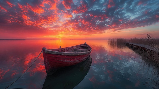 A breathtaking sunset over calm waters