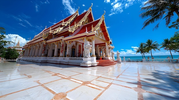 Photo breathtaking thai temple architecture in the heart of pattaya s skyline