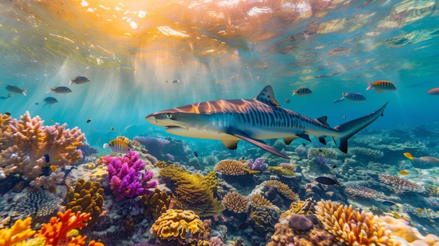 Breathtaking Tiger Shark Photography in Clear Waters