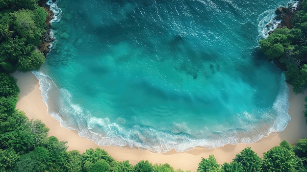 Breathtaking Tropical Beach with Turquoise Waters and Lush Greenery