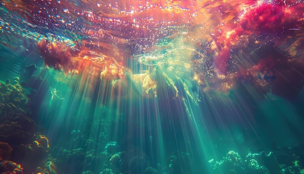 Photo breathtaking underwater coral scenery dive into the vibrant world of marine life