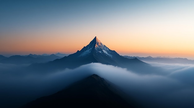 Photo breathtaking view of a majestic mountain range at sunrise