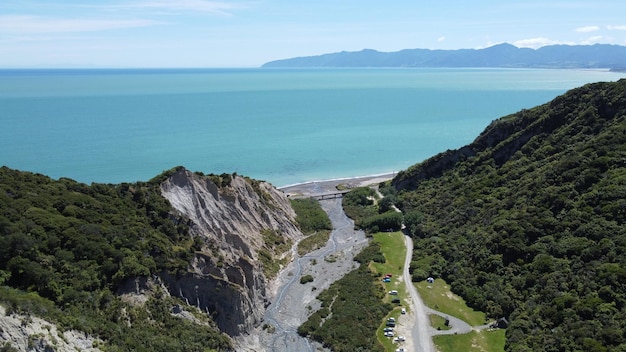 Breathtaking view of Putangirua Pinnacles in New Zealand