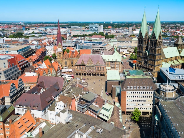 Bremen old town aerial view