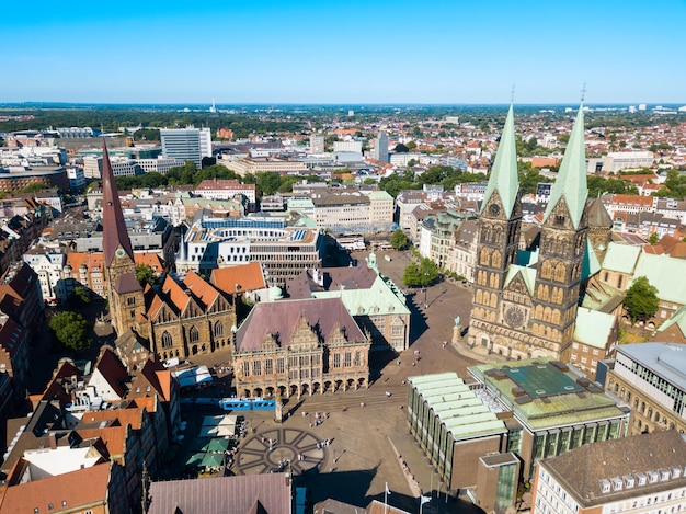 Bremen old town aerial view