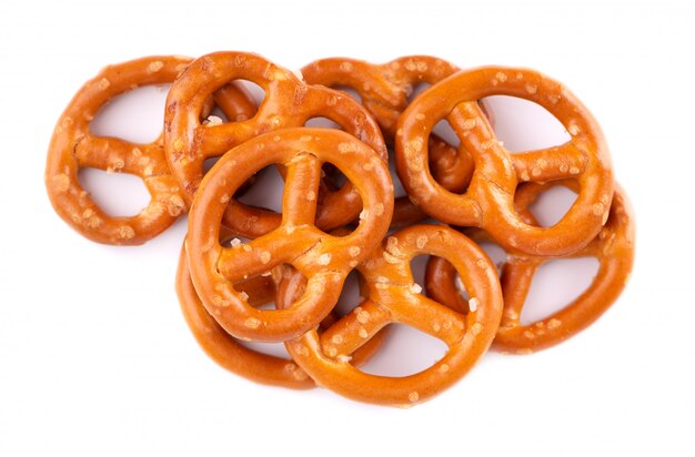 Bretzels cracker isolated on white background