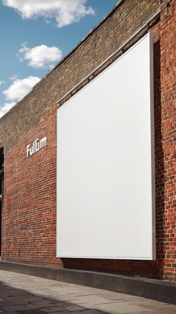 Brick Building With Large White Sign