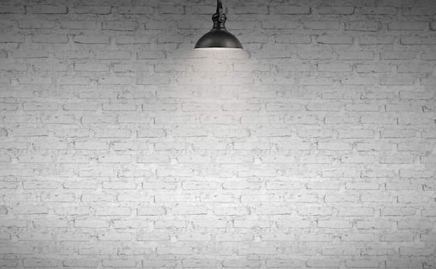 Photo brick concrete room with ceiling lights