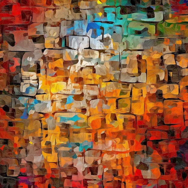 Brick expressionism art colorful background abstract colors