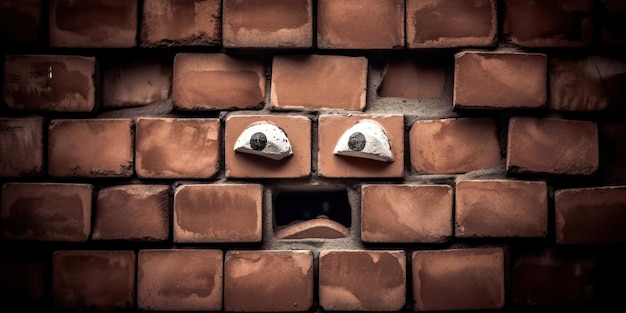 Brick face with a pleasant expression