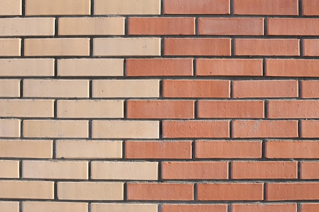 Brick old shabby wall in full screen Wall with bumps and cement