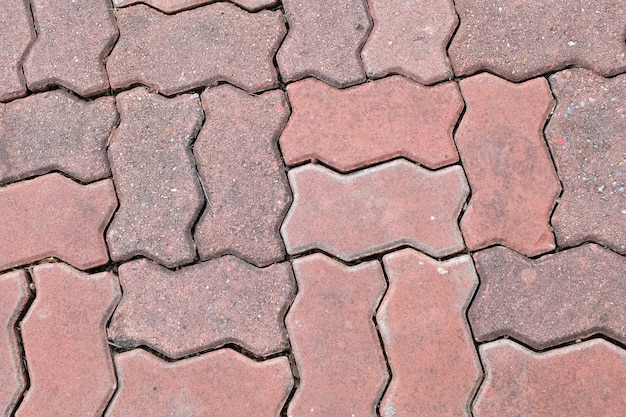 Brick walk path in public park