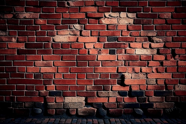 Brick wall background texture red brick AI Generated