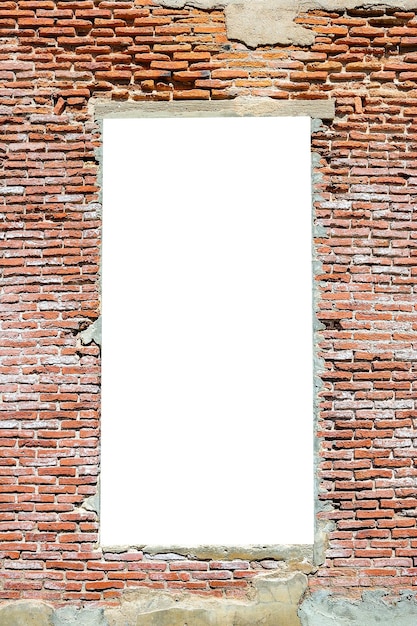 brick wall frame isolated on white background