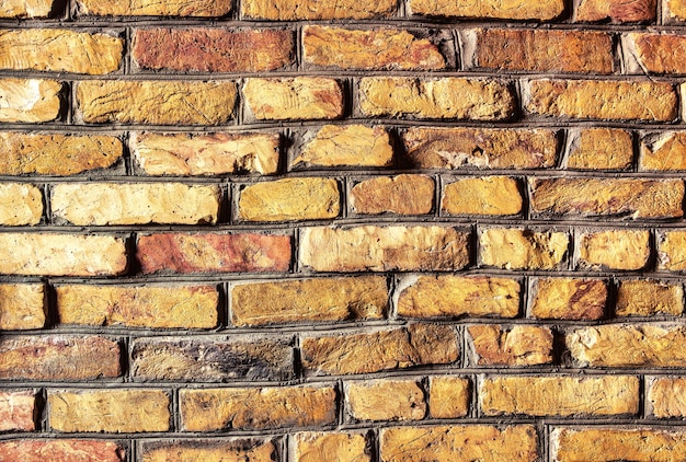 A brick wall made of treated antiquestyled brick