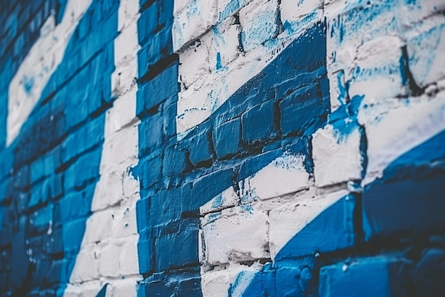 Brick wall painted in white