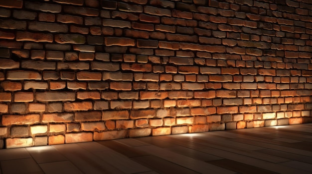 Brick wall spot light Ai Generated Image