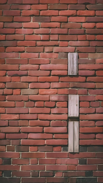 Brick wall texture of red brick with gray filling