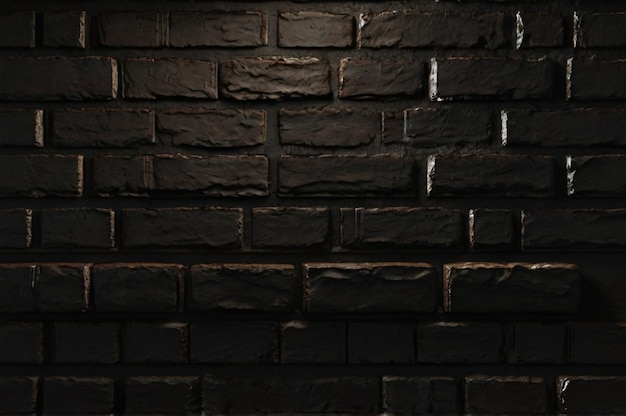 a brick wall with a dark background with a light shining through it