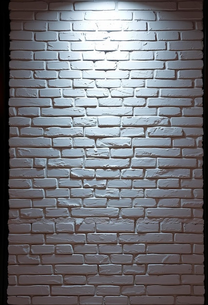 a brick wall with a light shining on it