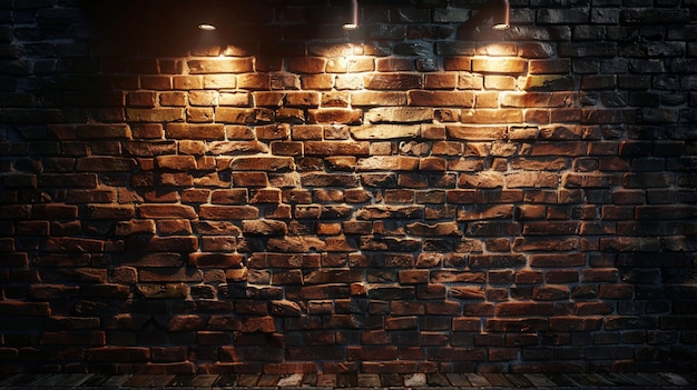 Brick Wall with Lights HighQuality Image