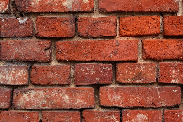 Brick wall with red brick, red brick background.