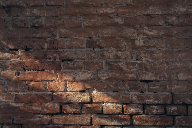 A brick wall with a shadow on it