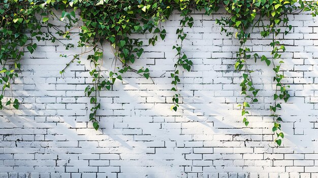 a brick wall with vines growing on it