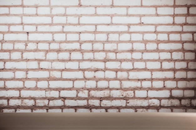 A brick wall with a white brick wall that has a brown stain on it.