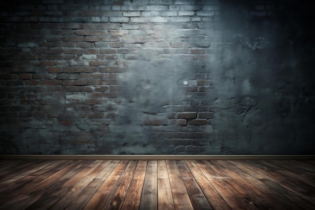 Brick wall and wooden floor texture background