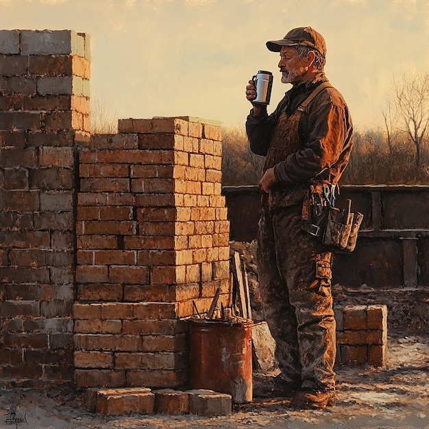 Bricklayers Morning Routine Intimate Work Preparation Scene