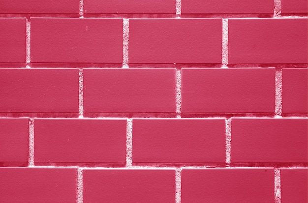 Bricks Wall in Fuchsia Pink and White Color