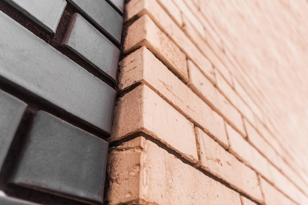 The brickwork wall of a new house under construction