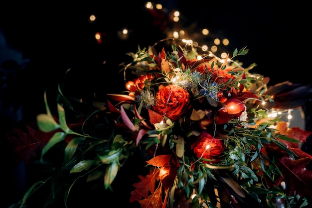 Bridal bouquet of fresh flowers