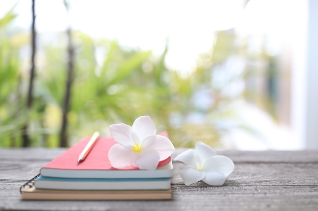 Bridal Bouquet Plumeria White Frangipani and notebooks