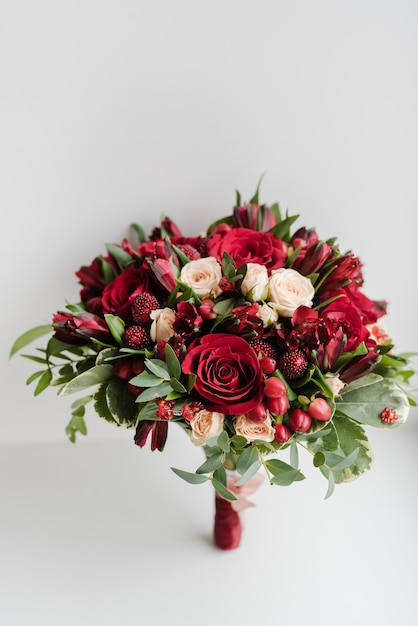 bridal bouquet of red roses bridal bouquet bride gathering