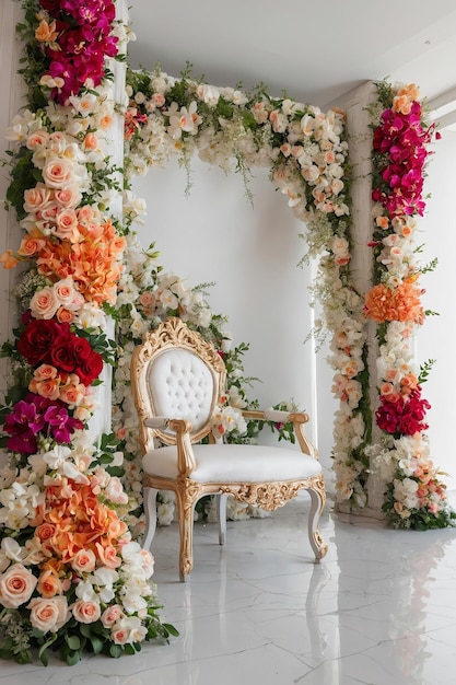 bridal chairs decorated with flowers