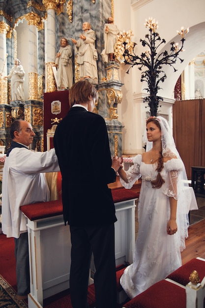 Bride and groom at the church