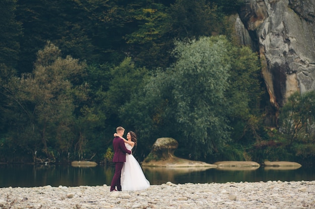 Bride and groom in love wedding couple