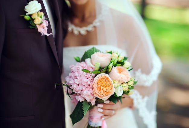 Bride and groom portrait.