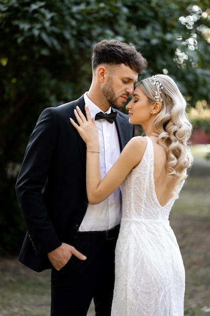 Photo bride and groom portrait