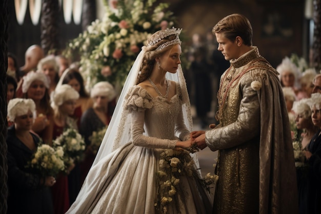 bride and groom on their wedding ceremony