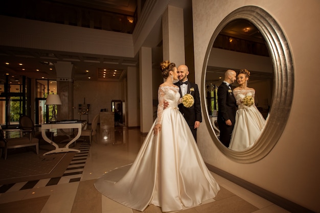 bride and groom on the wedding day