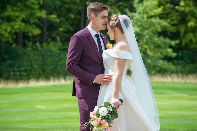 bride and groom on the wedding day