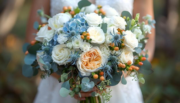 a bride holding a bouquet of flowers with the name quot the wedding quot on the bottom