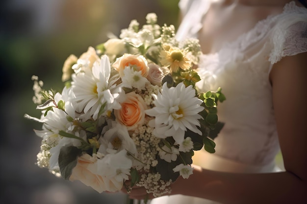 The bride is holding a wedding bouquet Generative AI 5