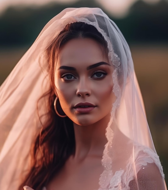 A bride in a pink dress