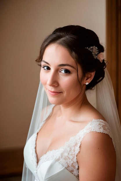 A bride poses for a portrait