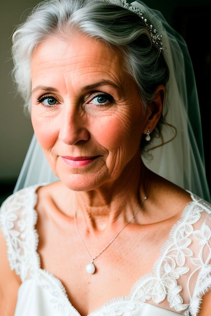 A bride poses for a portrait