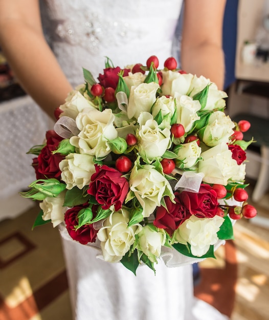 bride's bouquet in hands